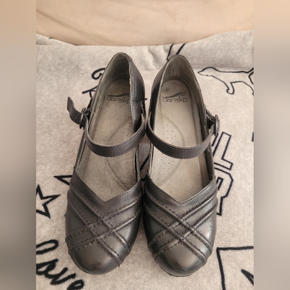 Dansko Women's Black Mary Jane Mule Clogs